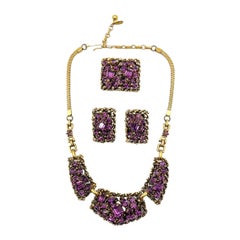 Retro Barclay ‘Jewels of India’ Amethyst Crystal Parure 1950s