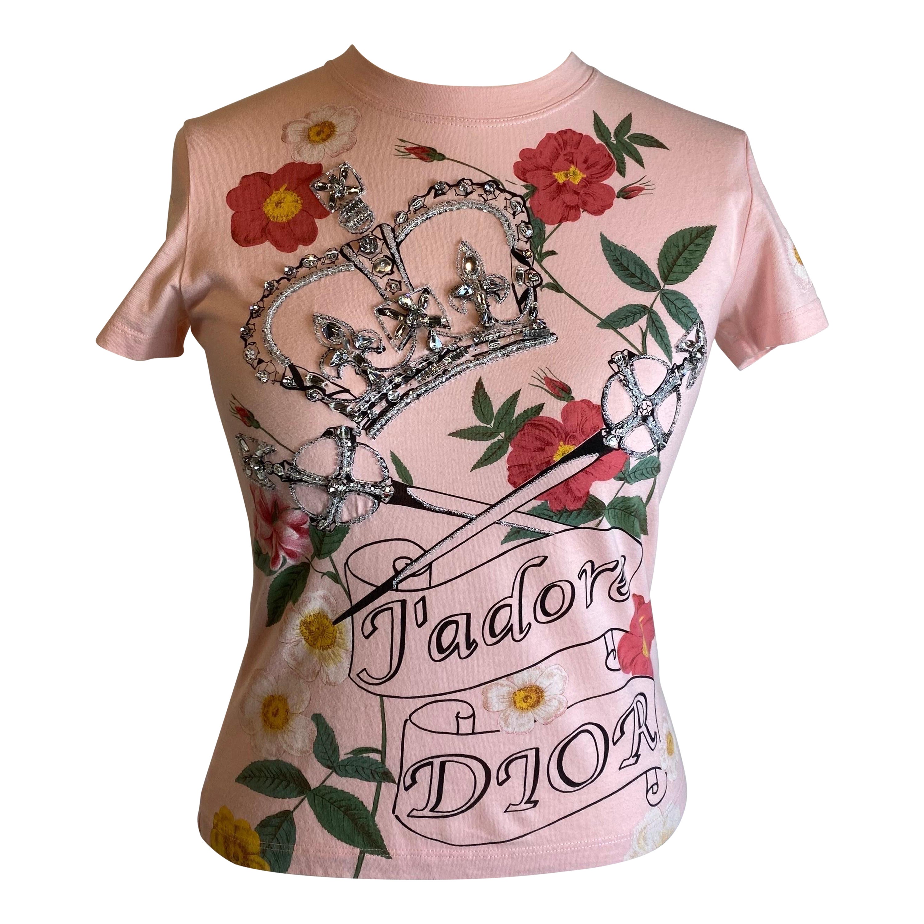 J adore Dior Herbst 2003 Rosa T-Shirt von John Gallino im Angebot