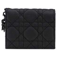 Dior Lady Dior Mini Wallet NEW Ultramatte Black