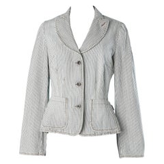 Striped cotton single-breasted jacket Moschino Jeans 