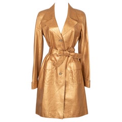 Chanel Long Jacket in Gold Leather and Silk Lining, 2006