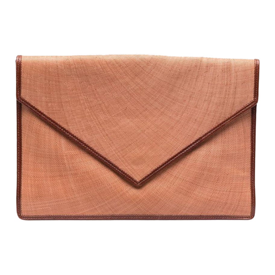 Christian Dior Nude Canvas Umschlag-Clutch/Tasche im Angebot