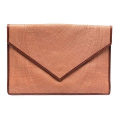 Retro Christian Dior Nude Canvas Envelope Clutch Bag