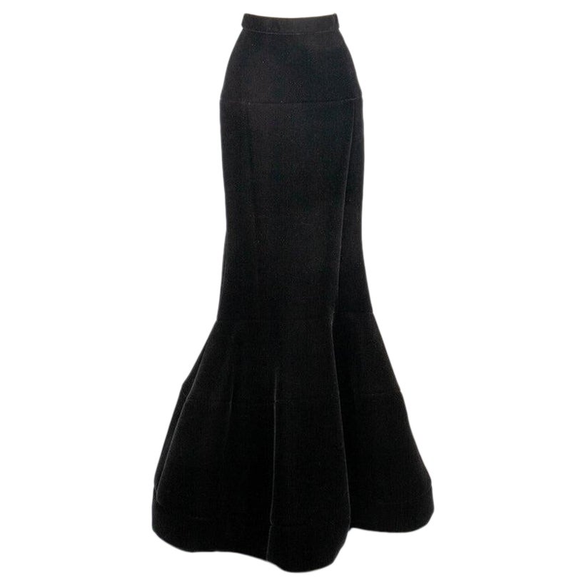 Paule Ka Maxi Long Black Velvet Skirt, 2016 For Sale