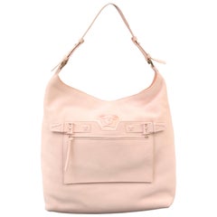 New VERSACE PALAZZO OVERSIZED SHOULDER BAG IN POWDER PINK DEER LEATHER