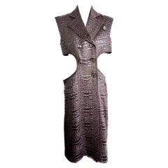 Cline Brown Croc Embossed Trench