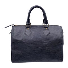 Louis Vuitton Vintage Cuir Epi Noir Speedy 28 Boston Bag