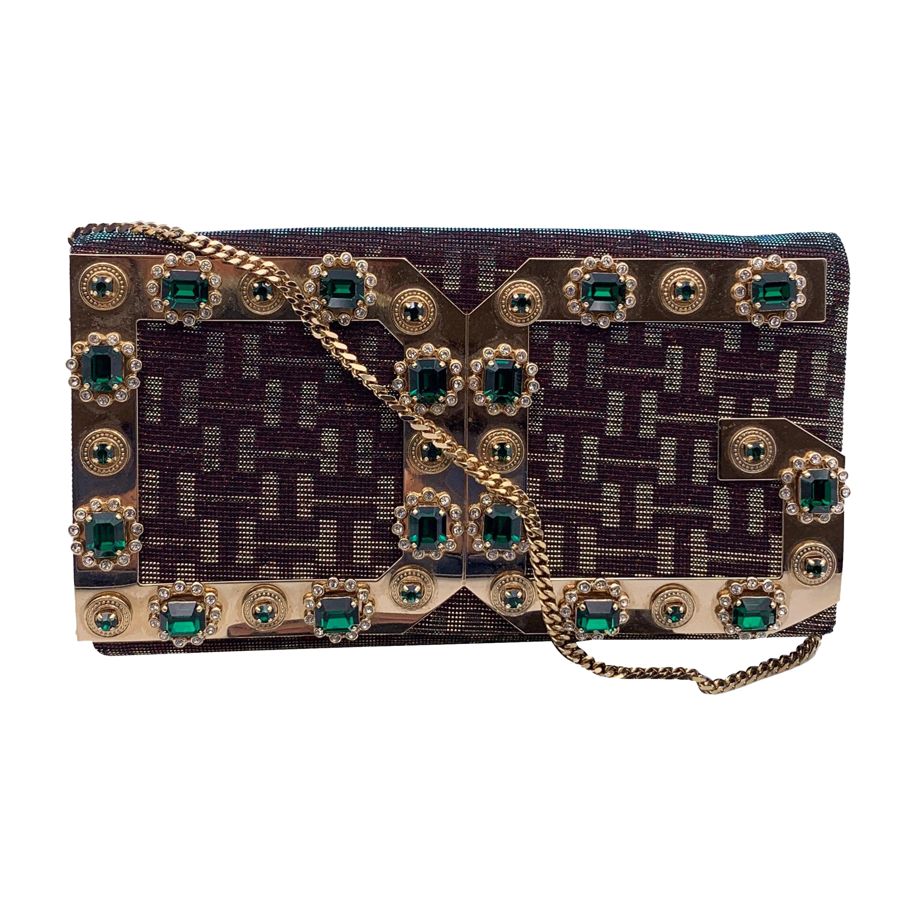 Dolce & Gabbana Embellished Evening Bag Clutch with Chain Strap