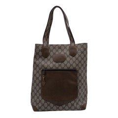 Gucci Vintage Light Brown GG Monogram Canvas Shopping Bag Tote