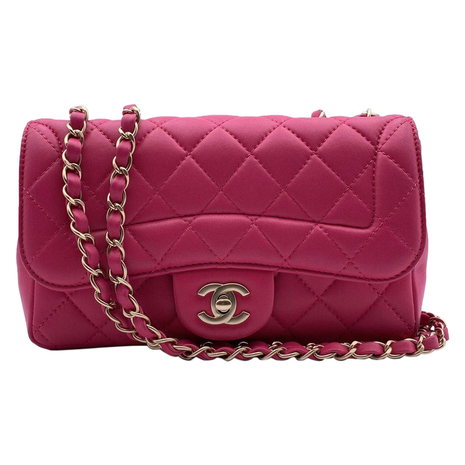 Chanel Pink Quilted Leather Mini Mademoiselle Chic Shoulder Bag For Sale