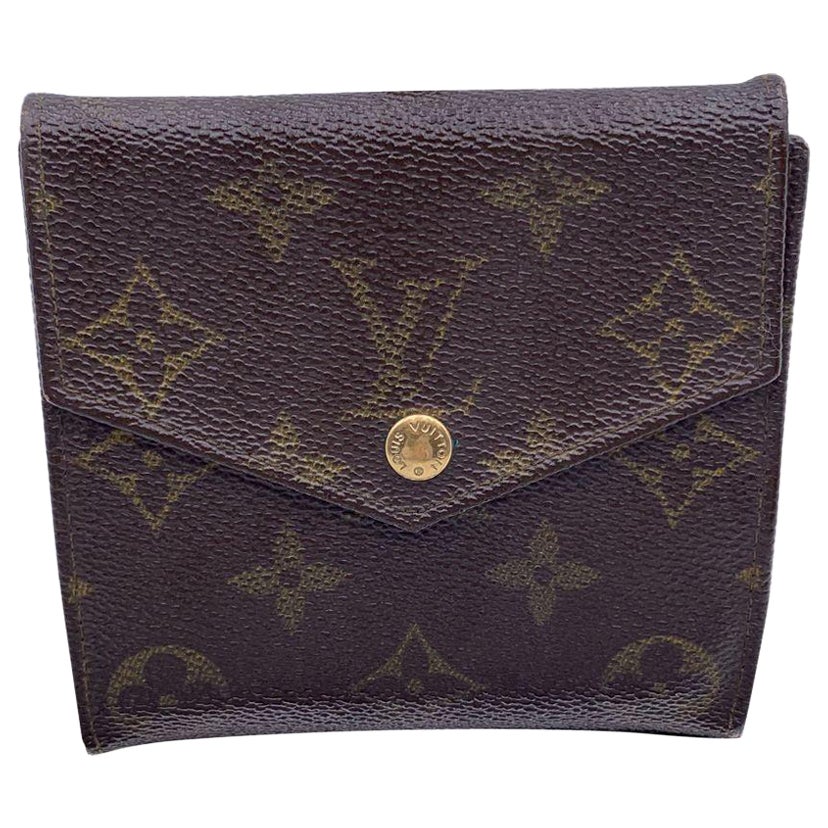 Louis Vuitton Vintage Monogram Double Flap Wallet Compact M61652 For Sale