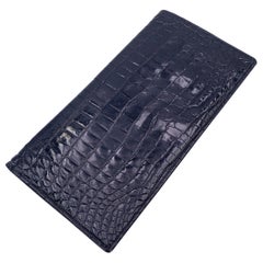 Gucci Vintage Bifold Long Bill Wallet en cuir noir