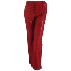 Iron red python skin trousers
