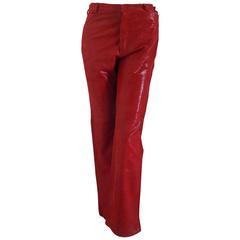 Iron red python skin trousers 10