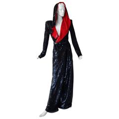 Important Alexander McQueen Runway Beaded Hood Coat Gown Dress 6