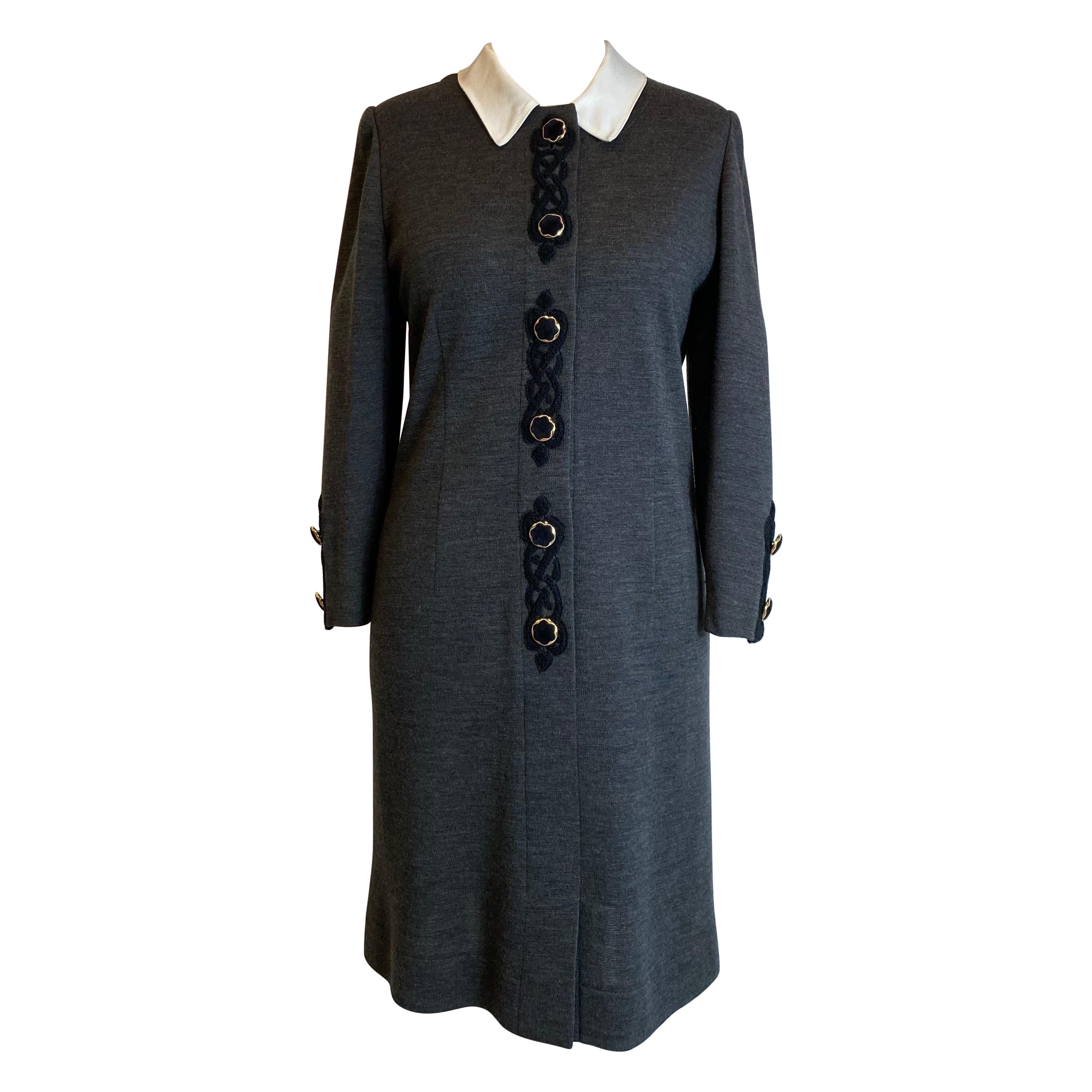 Pierre Cardin vintage grey wool Dress For Sale