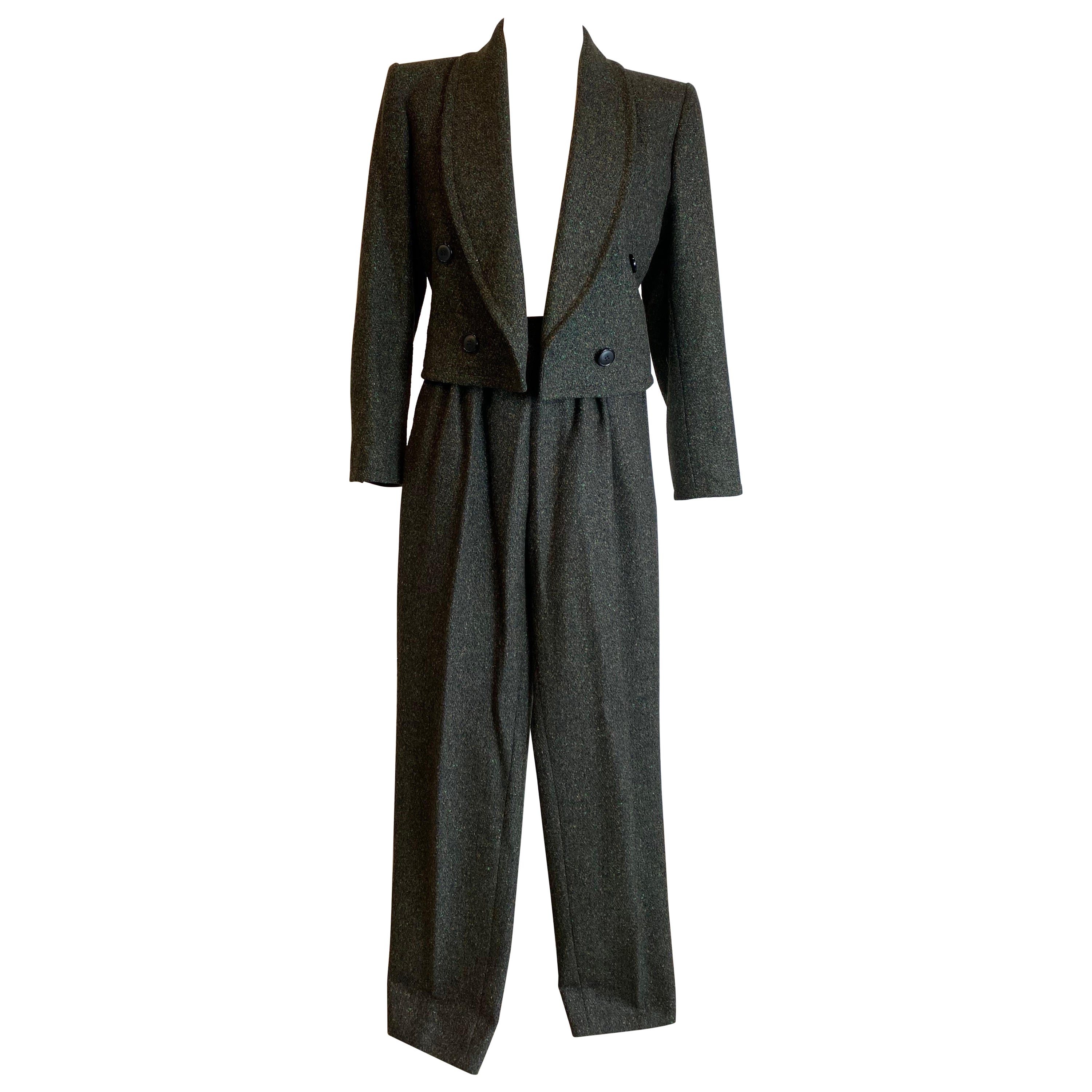 Saint Laurent Vintage-Anzug aus Wolle mit Jacke und Hose im Angebot
