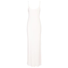 S/S 1994 Calvin Klein White Scoop Neck Maxi Dress (Robe longue à encolure dégagée)