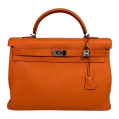 Hermes 40cm Arancione Togo Kelly Retourne-2011-SHW