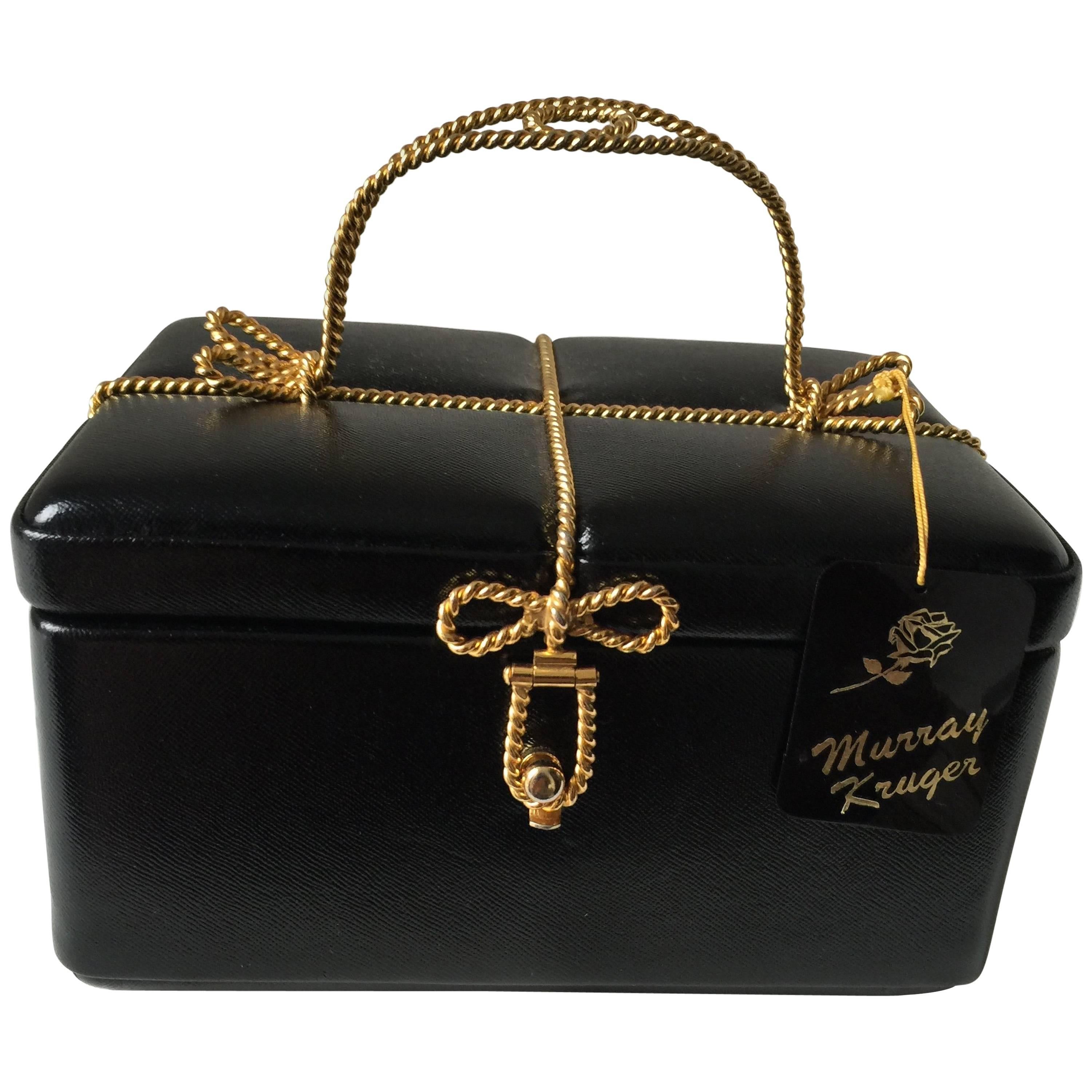 Exquisite Murray Kruger Black Leather  Gift Box Handbag