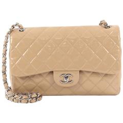 Chanel Classic Double Flap Bag Quilted Patent Jumbo