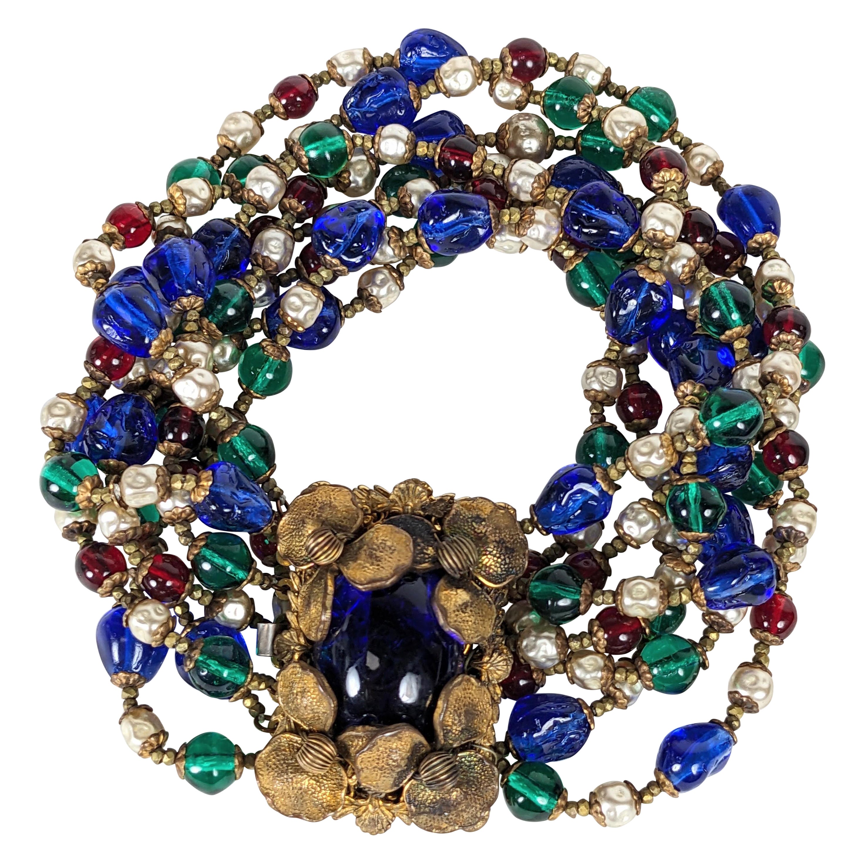 Miriam Haskell Elaborate Beaded Bracelet For Sale