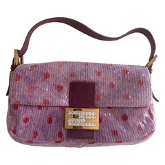 Rare Fendi purple mesh Pink Polka dot bageutte