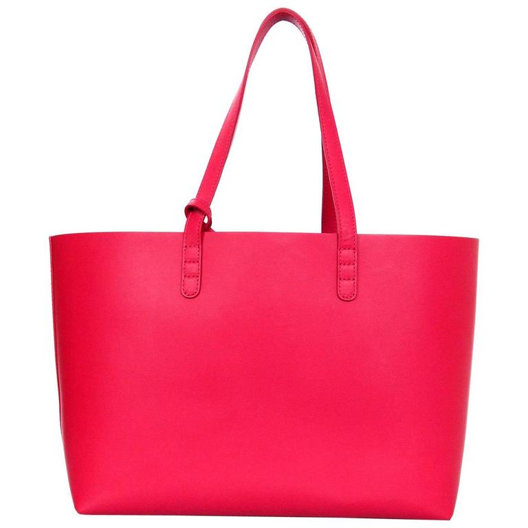 Mansur Gavriel Flama Red Calf Leather Small Tote For Sale at 1stDibs
