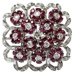 1950s 18kt Gold Rubies Ring