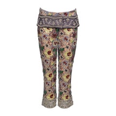 Used Dolce & Gabbana Embellished Lace Capri Pants and Belt Set, FW 1999