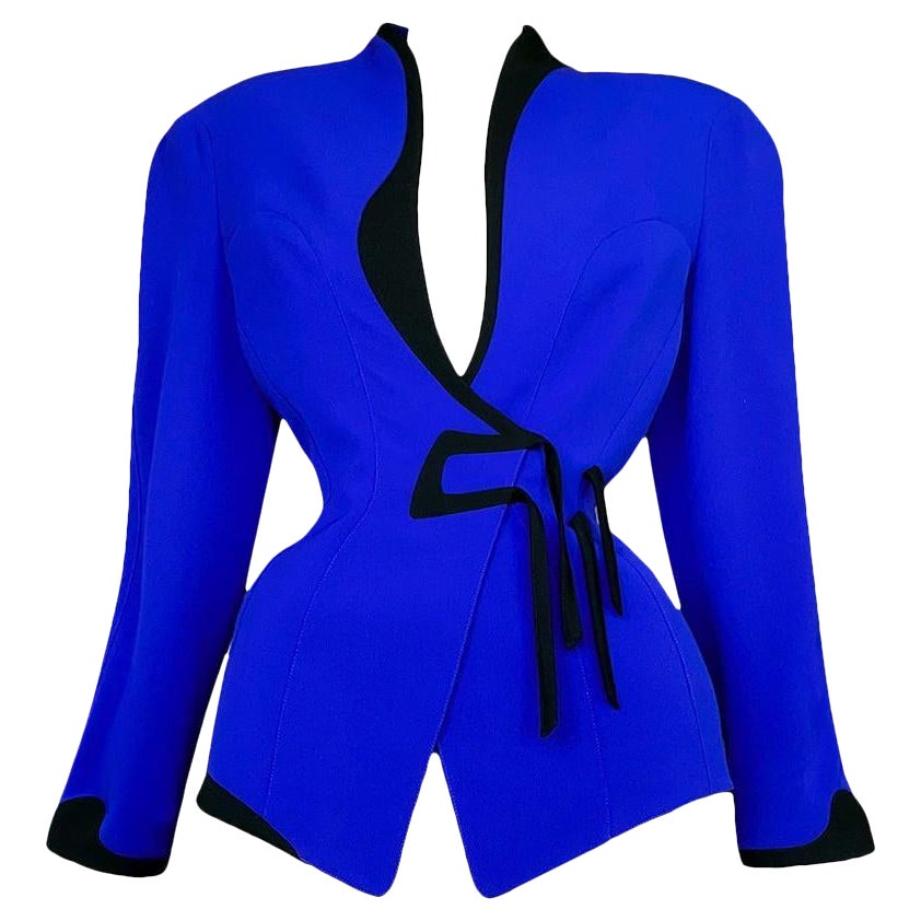 Thierry Mugler 1987 Rare Archival Electric Blue Jacket For Sale