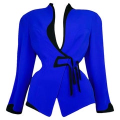 Thierry Mugler 1987 Seltene Archive Elektrisch Blaue Jacke