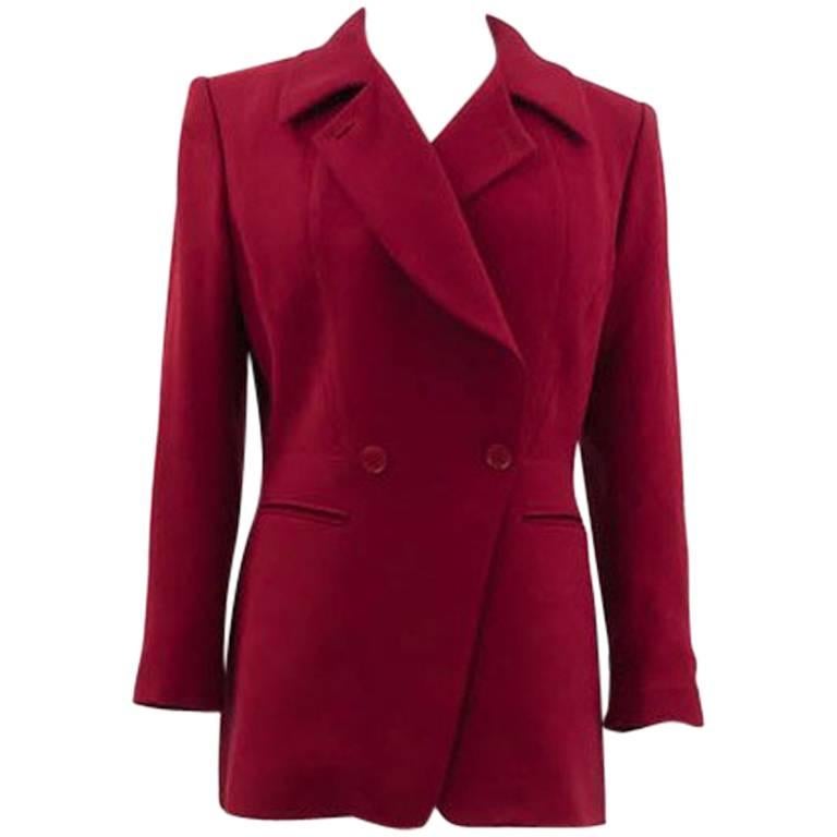 Hermes Red Wool Crepe Jacket, 1980s  For Sale