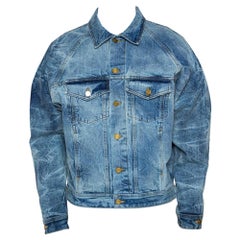 Fear Of God Fifth Collection Indigo Acid Wash Denim Trucker Jacket M