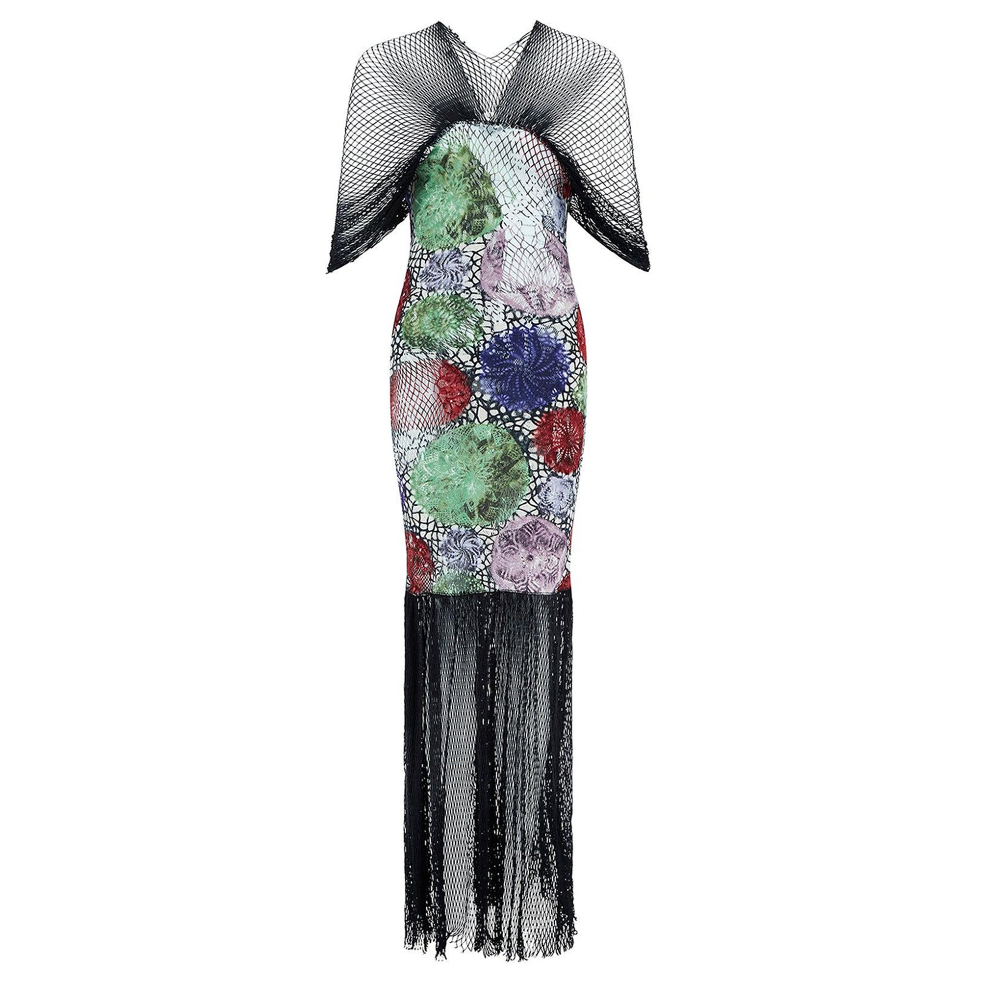 1990s Jean Paul Gaultier Floral Fisherman's Mesh Dress For Sale