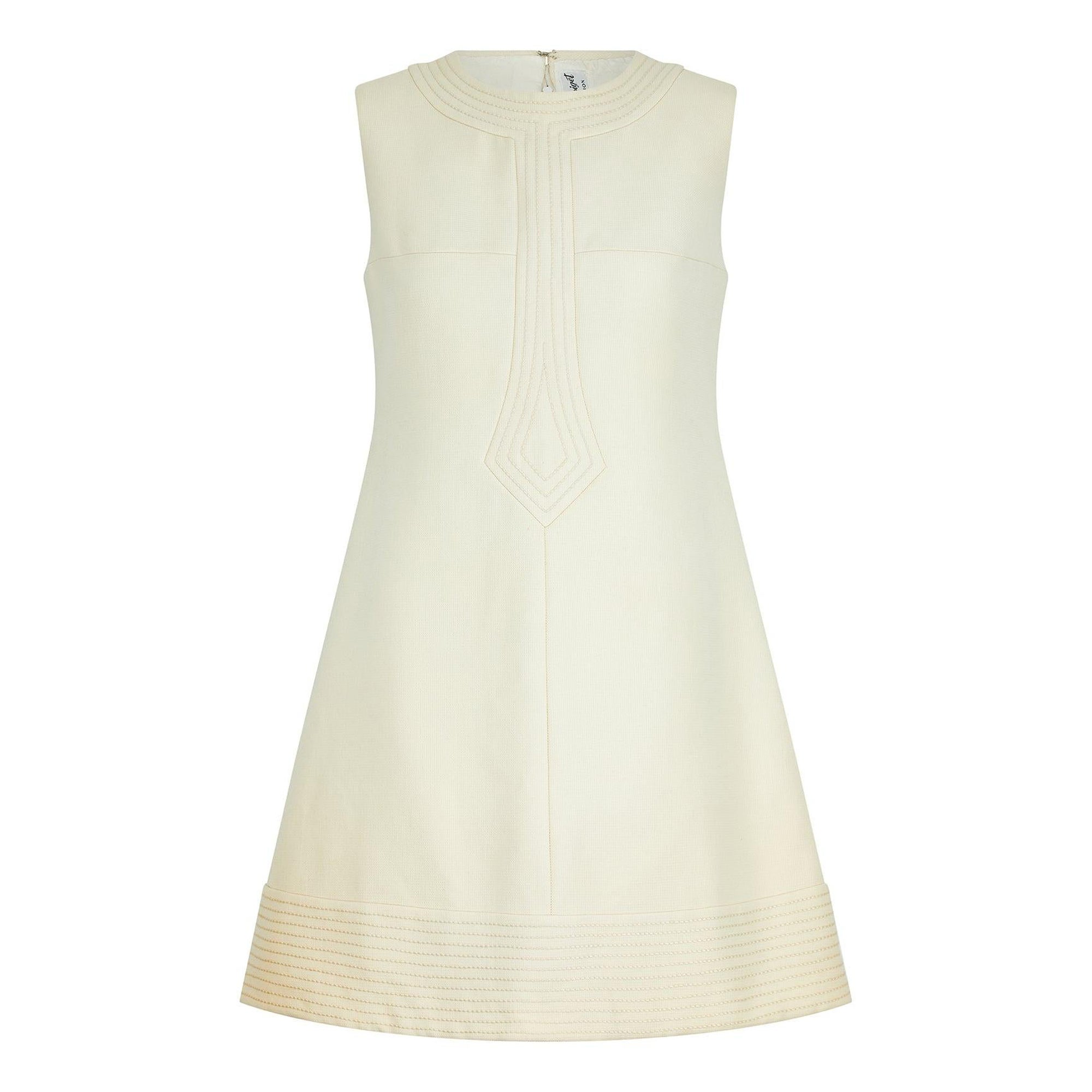 1960s Alice Boiget Cream Wool Mod Dress For Sale