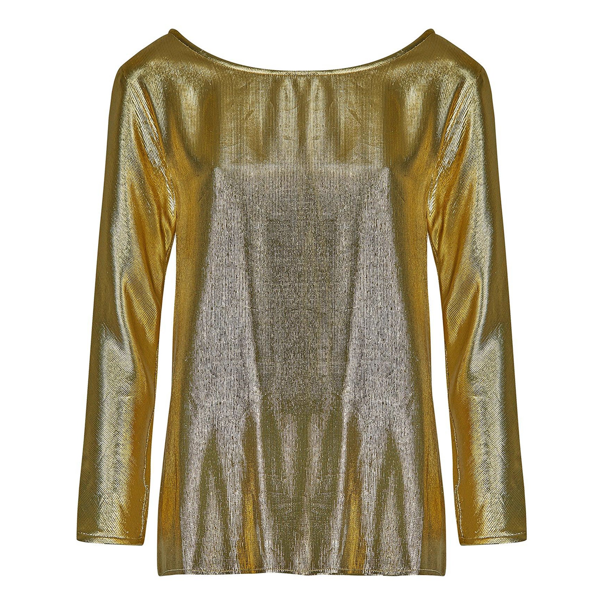 1991 Documented Yves Saint Laurent Gold Metallic Lame Top For Sale