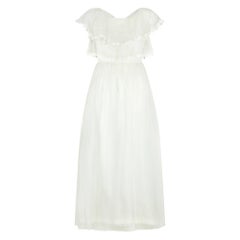 Retro 1960s Georgette Wedding Dress with Daisy Lace Trim