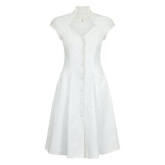 1990er Catherine Walker Chelsea Design Co Weißes Baumwollkleid aus Baumwolle