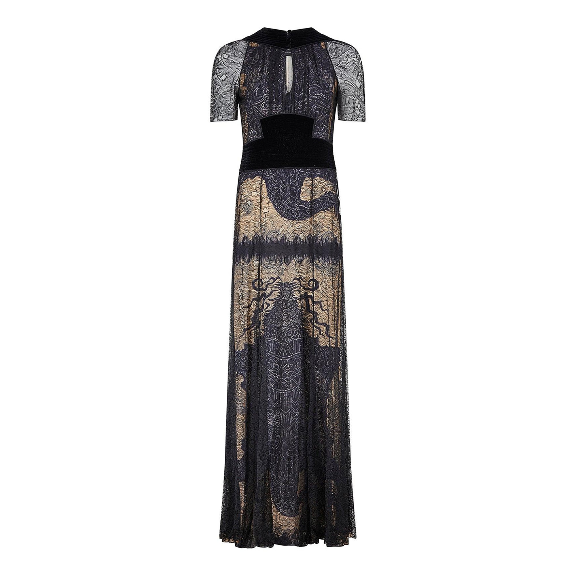 Fall 2008 Runway Jean Paul Gaultier Lace and Velvet Dress For Sale