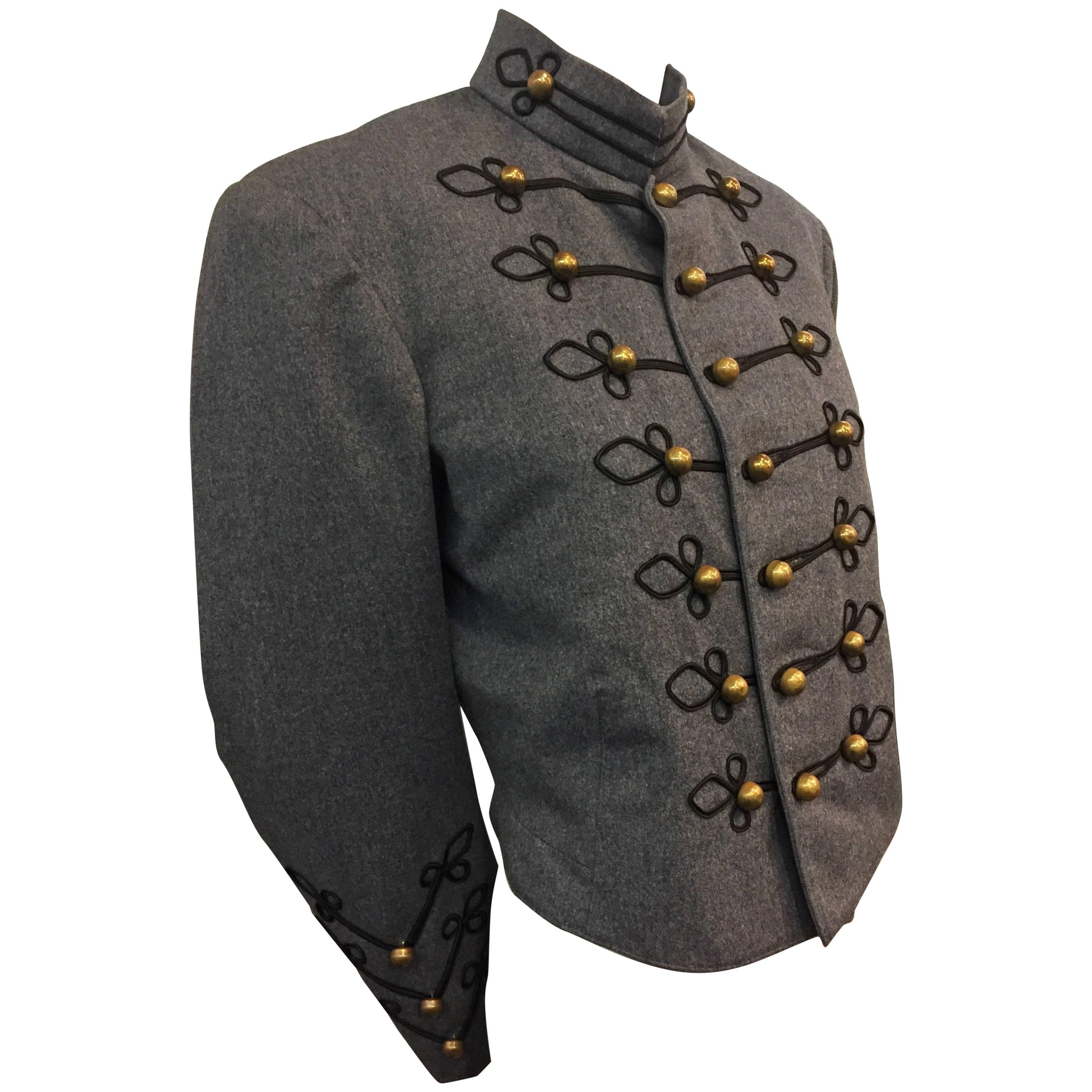1950's Slate and Black Wool Military Band Jacket  For Sale