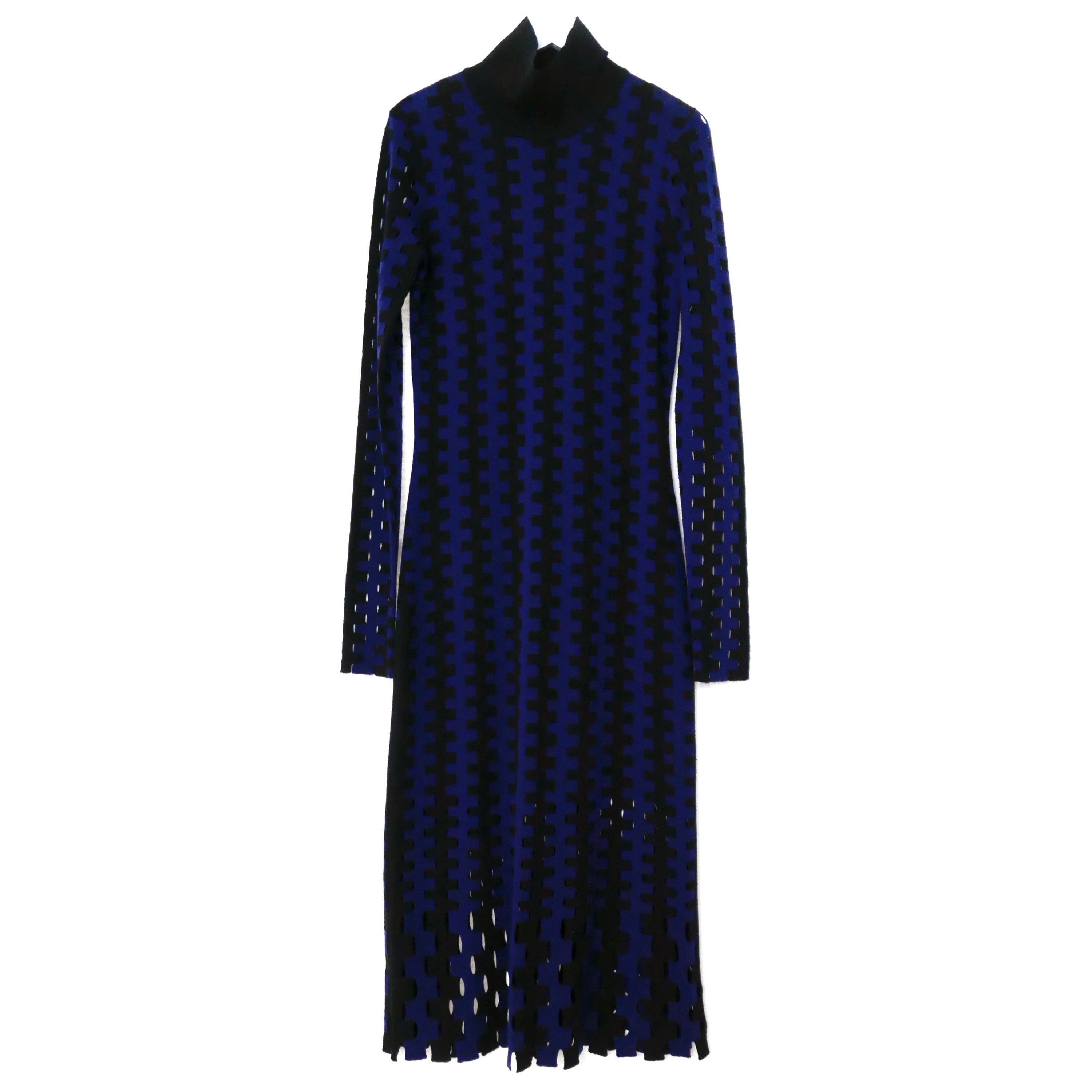 Diane Von Furstenberg Check Knit Dress For Sale