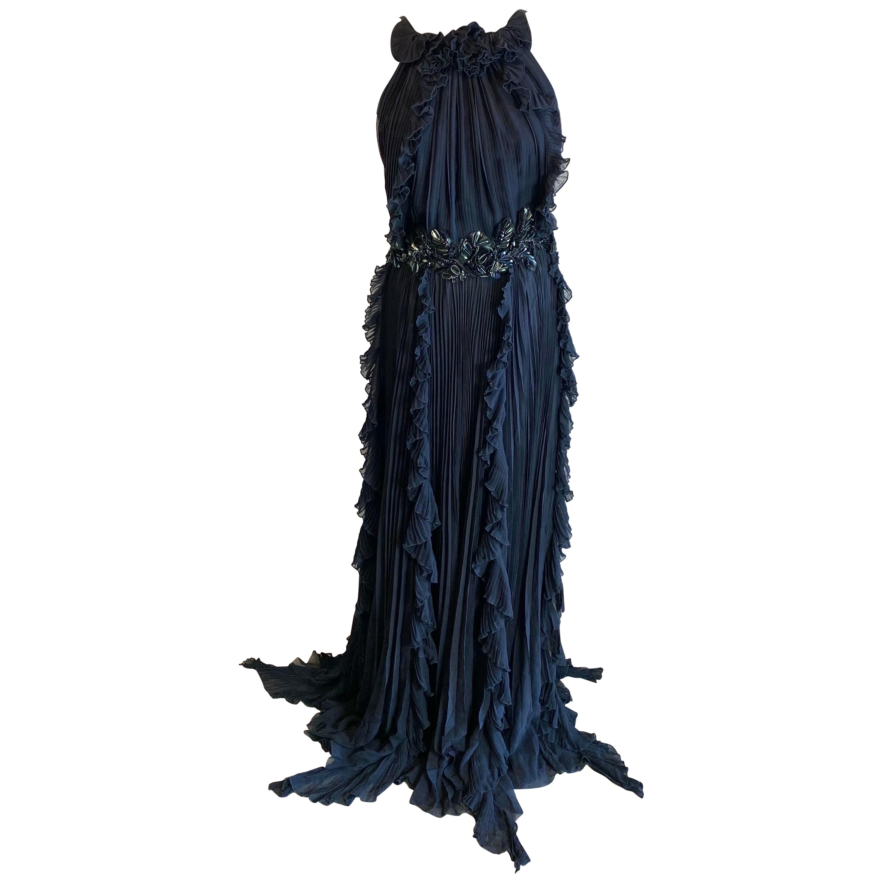Robe de nuit longue noire Gucci Cruise 2013 en vente