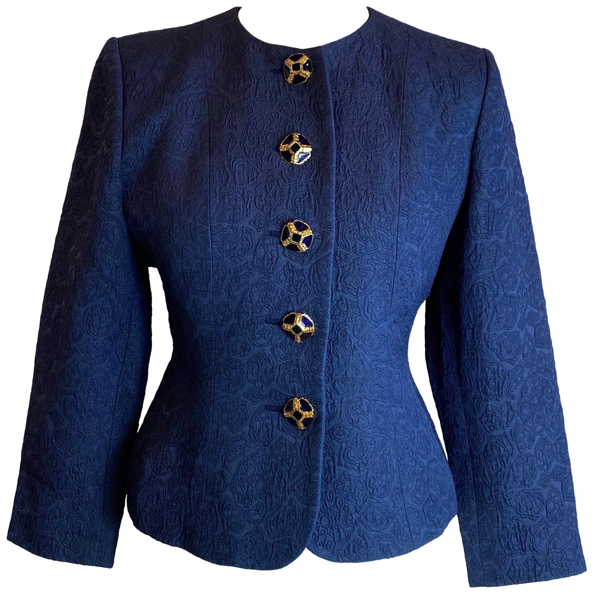 Yves Saint Laurent 80s vintage Blue Jacket For Sale