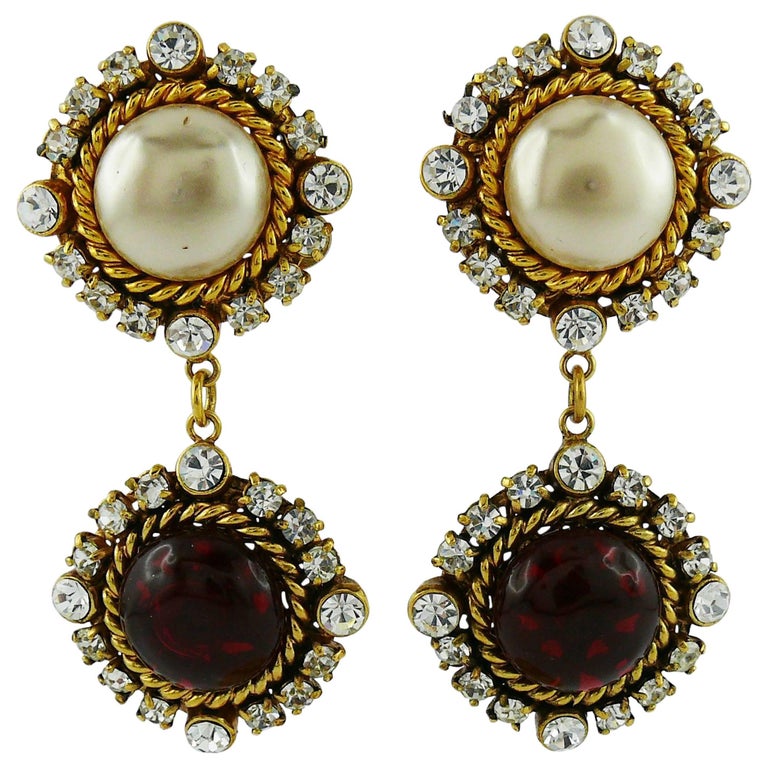 Chanel Vintage 1990s Grixpoix Gorgeous Dangling Earrings at 1stDibs