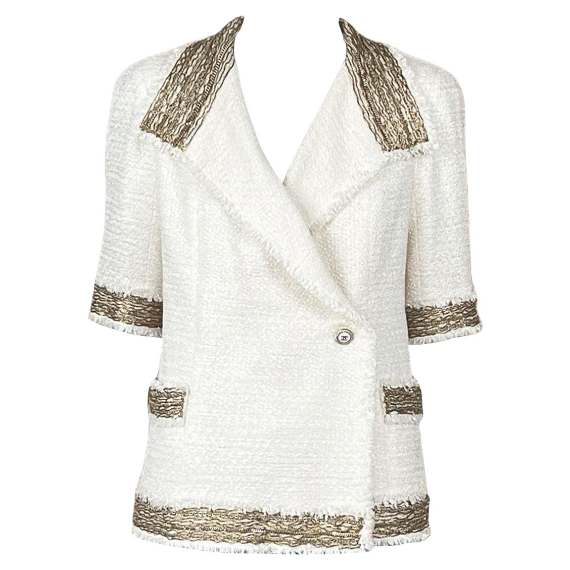 Chanel Extremely Rare Chain Accents Jacket from Ad Campaign For Sale