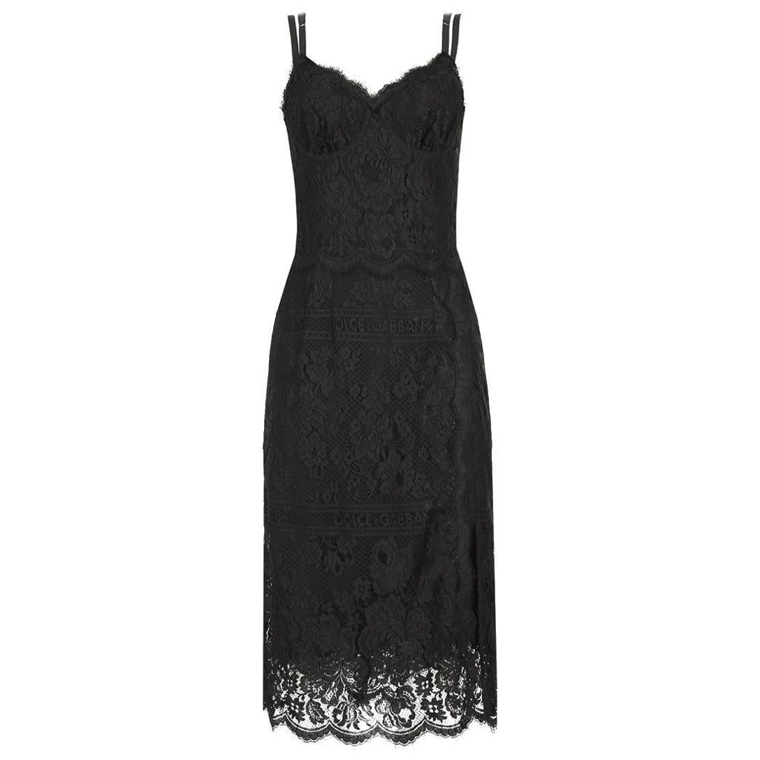 Dolce & Gabbana Hot Stuff Black Lace Dress For Sale