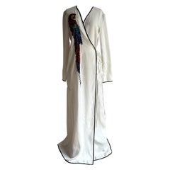 Attico Parrot Embellished White Wrap Maxi Dress 