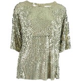 Drome - Top in pelle metallizzata taglio laser - L