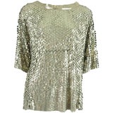 Drome Metallic Laser Cut Leather Top - L